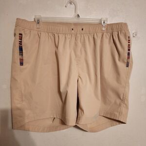 Wowie Mens Sapien 2.0 Shorts 7" Casual Stretch Light Khaki Drawstring Size XXXL